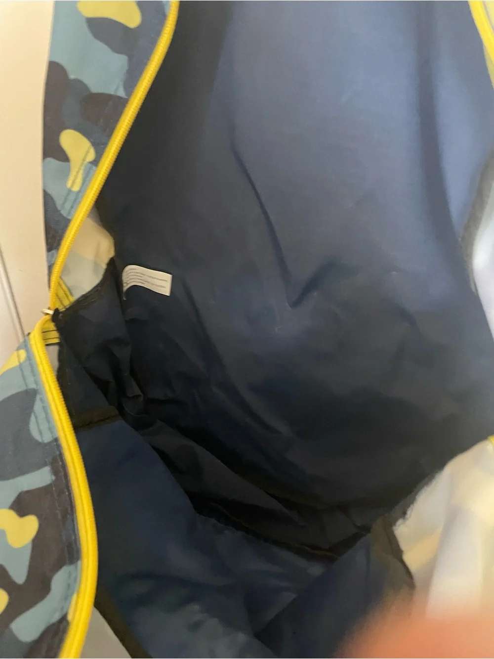 Camouflage Print Men's Backpack in Yellow and Blue
